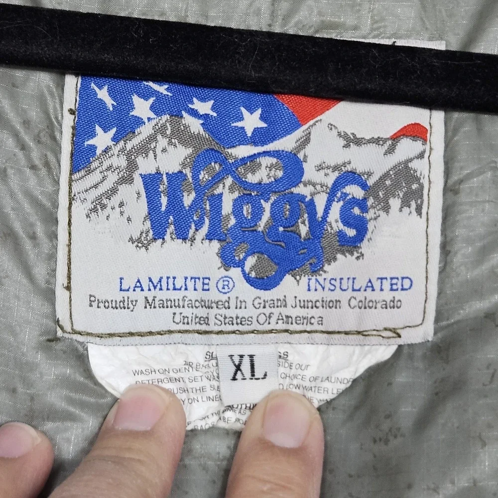 VTG Wiggys Lamilite Insulated Puffer Parka Jacket GREEN Adult XL Made In USA